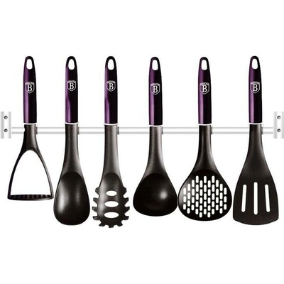 BERLINGERHAUS Kuchyňské náčiní s nástěnným držákem 7 ks Purple Eclipse Collection BH-6331