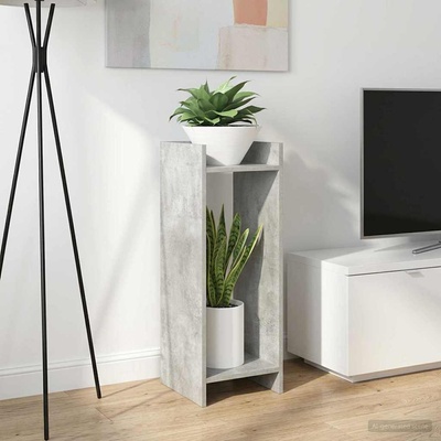 vidaXL Стойка за растения Бетонно сиво 30 x 30 x 80 cm (899584)