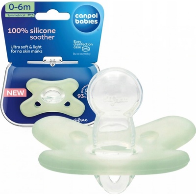 Canpol babies 100% Silicone Soother Symmetrical cumlík Green 1 ks