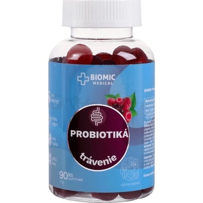 Biomic Probiotiká gummies malinová príchuť 90 ks