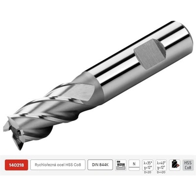 ZPS FN 140218.150 - Fréza na kov pr. 15 x 26/ 83 mm, válcová čelní krátká, 4-břitá, HSS-Co8