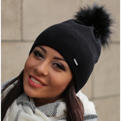 Fashionweek dámská zimní čepice s bambulí ZIZI15 černá