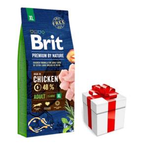 Brit Premium By Nature Adult XL 15кг + безплатна изненада за кучето