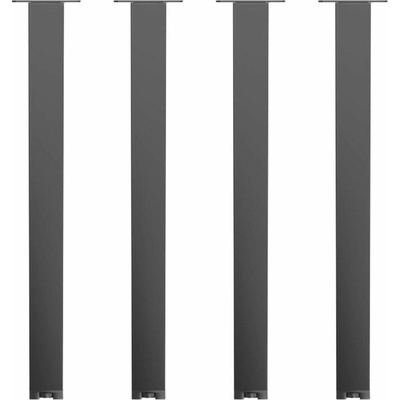 Walteco Sada nábytkových nôh nastaviteľných 60 x 700–1100 mm oceľ čierna 80 kg 50627