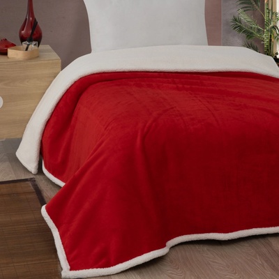 Brotex Beránková deka vínová/smetanová 150x200 – Zboží Mobilmania
