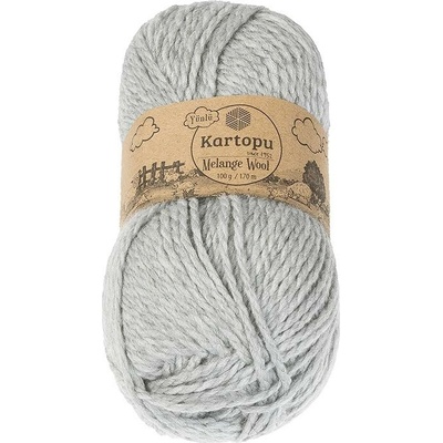 BELLATEX Melange Wool 100 g – 1000 melír sivý