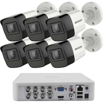 HIKVISION Комплект Видеонаблюдение 6 Камери 5MP 30m IR 8CH DVR (ZK62230E)