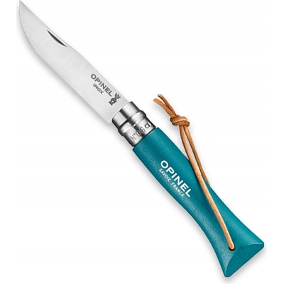 Opinel Colorama 06 inox, tyrkysový s řemínkem