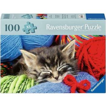 Ravensburger Пъзел Ravensburger от 100 XL части - Коте сред вълна (7012001363)