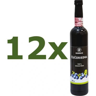Dobrio Čučoriedka lesná 100% ovocná šťava BIO 12 x 500 ml