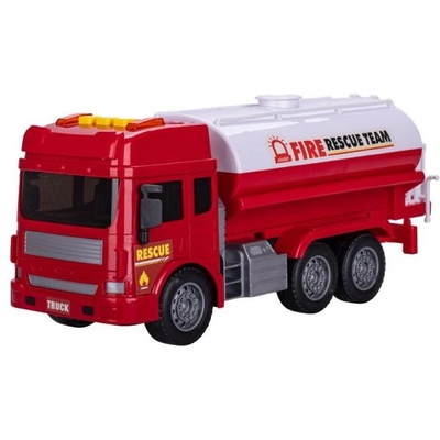 Mikro Авто пожарна цистерна 28см на инерция на батерии със светлина и звук