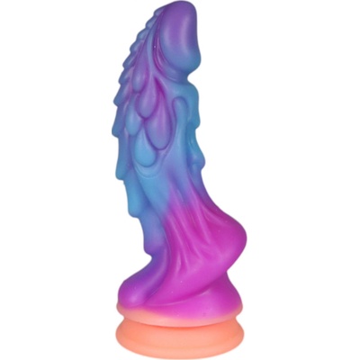 OgazR Svítící drak dildo 22 cm fialovo růžový
