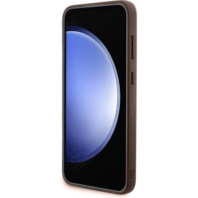 GUESS Гръб Guess за Samsung Galaxy S23 FE, PU, 4G Metal Logo, Кафяв (3666339218584)