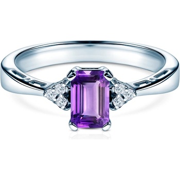 SAVICKI Годежен пръстен Savicki: бяло злато, аметист, диаманти