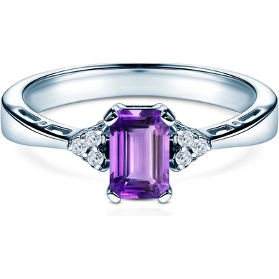 SAVICKI Годежен пръстен Savicki: бяло злато, аметист, диаманти
