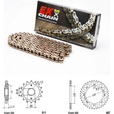 EK Chain Řetězová sada Kawasaki KLR 650 90-18