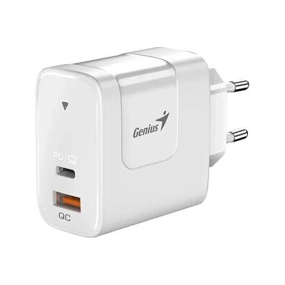 Genius PD-65AC - бяло GaN универсално зарядно, 65W, USB-C и USB-A портове (GENIUS-PD-65AC)