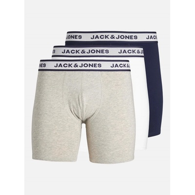 Мъжки боксерки Jack and Jones Jack 3-pack Solid Boxer Briefs Plus Size Mens - Lt Grey Melange