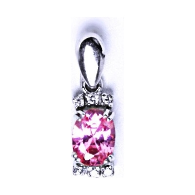 Čištín Stříbrný přívěšek s růžovými zirkony 000641101322 VP 64 BZ +střed pink