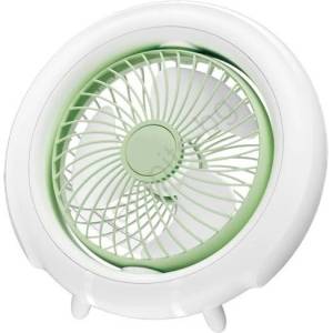 EUROLAMP Акумулаторен настолен вентилатор 4W/5V 1200 mAh, бял (EU0699)