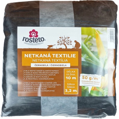 Rosteto Neotex netkaná textília 10 x 3,2 m 50g čiernobiela