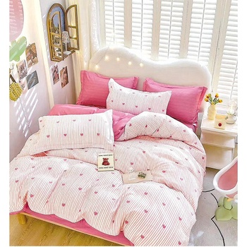 EmonaMall Двулицево спално бельо с ластик EmonaMall, 6 части - Модел S15924 (S15924-66666e)