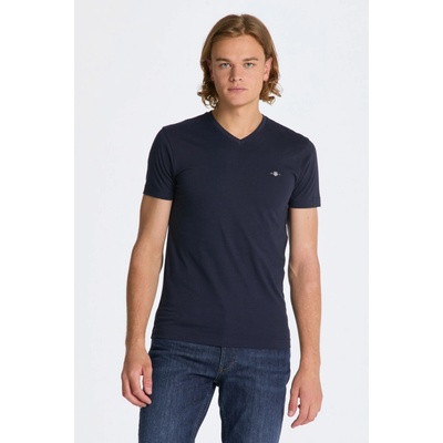 Gant tričko Slim Shield V-Neck T-Shirt modré