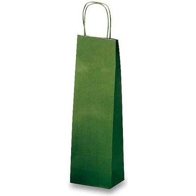 Papírová taška Allegra - 140 x 85 x 390 mm, na lahev, zelená