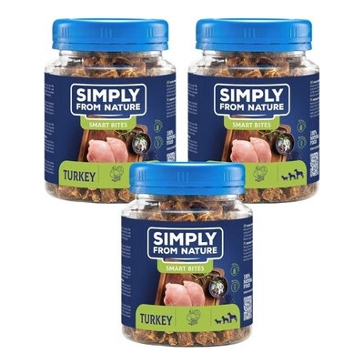 SIMPLY FROM NATURE Smart Bites Krůtí tréninkové pamlsky 3 x 130 g