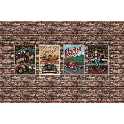 Dimex MS-5-2069 Vliesová fototapeta Vintage plakáty rozměry 375 x 250 cm