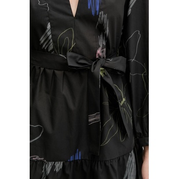 Desigual Памучна рокля Desigual PISOS в черно къса със стандартна кройка 25WWVW06 (25WWVW06)