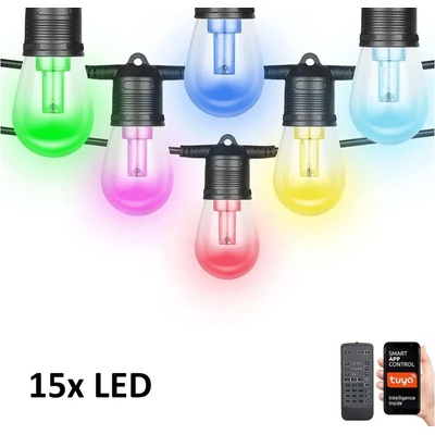 IMMAX NEO LITE SMART vonkajšia dekoračná reťaz girlanda 15W Wi-Fi RGB CCT IP65 TUYA 15m 07900L