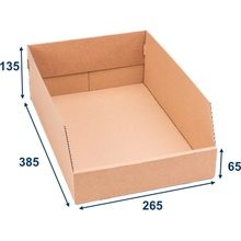 Karton Pak Úložný box Eko karton 27 x 40 x 13 cm zkosený přírodní