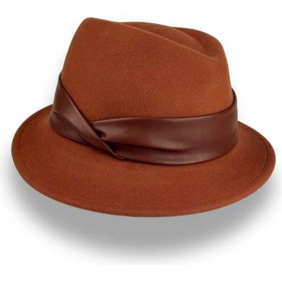 Krumlovanka & Complit dámský klobouk trilby vlněný s malou krempou plstěný klobouk Co-P-010 terakota