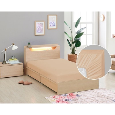 Bellatex plátěné prostěradlo s gumou kávové 90x200