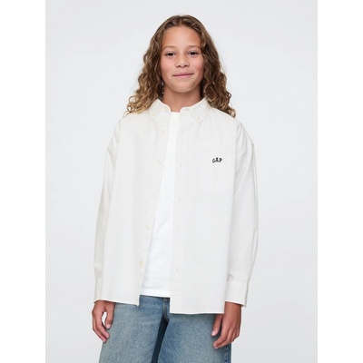 GAP detská oversize košeľa Oxford biela