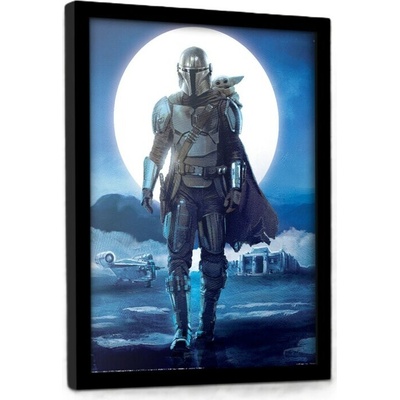 Rámovaný Obraz - Star Wars: The Mandalorian and Grogu - Key Art, 33 x 43 cm