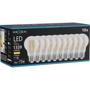 Mexen Vintis 10x LED крушка с нажежаема жичка E27, A60, 10W, Топла - 2700K, 1320 lm, (L150-E27-1027-00x10)