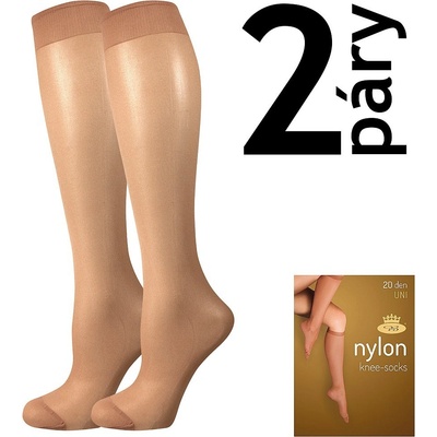 NYLON KNEE-SOCKS 20 DEN punčochové podkolenky Lady 12 párů zlatá