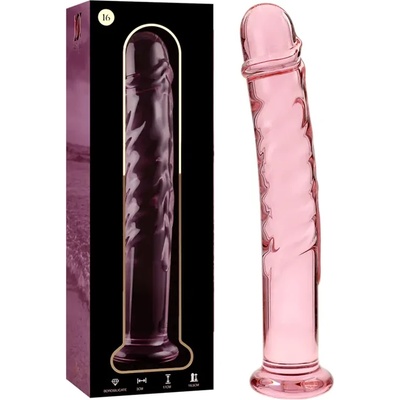 Дилдо от боросиликатно стъкло, 18, 5см. - Nebula Glass Pink 16 (D-235954)