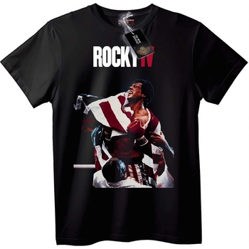 NOONEBRAND Тениска Rocky IV с американско знаме - M, Black