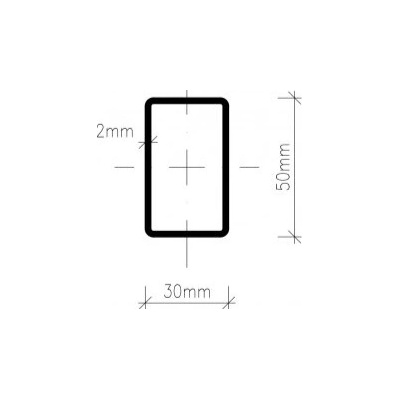 Pozinkovaný jekl 50 x 30 x 2 mm - délka 3 m
