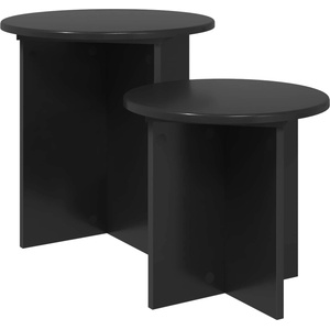 vidaXL Комплект помощни маси 2 бр. Черен дъб Ø 45 x 45 см (8001011)