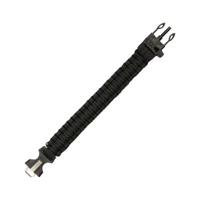101 Inc Paracord náramek Whistle Firesteel Buckle černý