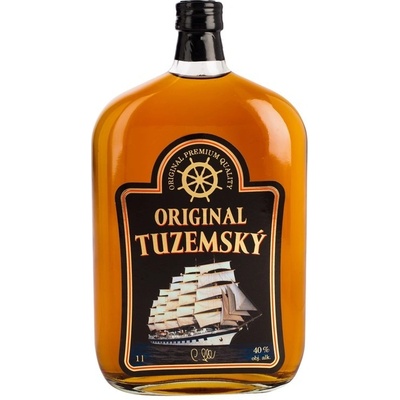 Original Tuzemský plochá lahev 40% 1 l (holá láhev)