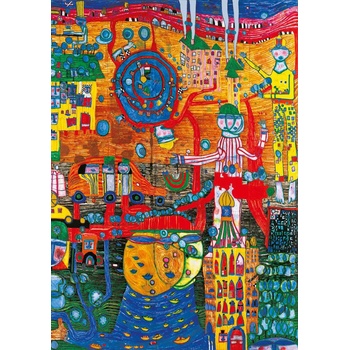 Bluebird Puzzle - Puzzle Hundertwasser - The 30 Days Fax Painting, 1996 II - 1 000 piese