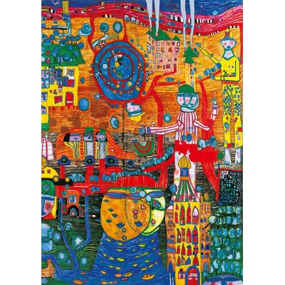 Bluebird Puzzle - Puzzle Hundertwasser - The 30 Days Fax Painting, 1996 II - 1 000 piese