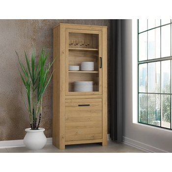 Forte Витрина ten със стъклена врата 77 см, Античен дъб (hvnv711l-d67)