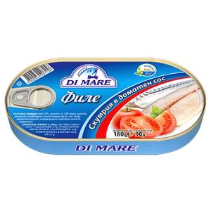 DI MARE Скумрия филе в доматен сос 180 гр