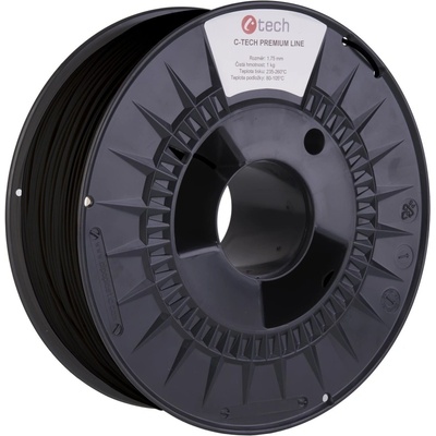 C-Tech Premium Line ABS, dopravní černá, RAL9017, 1,75mm, 1kg